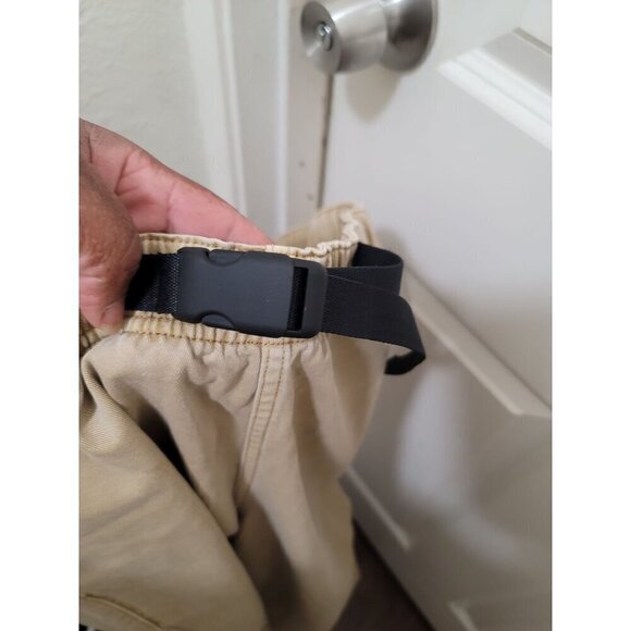 Converse Mens Beige Elastic Waist Jogger Pants With Black Drawstring Size XS - Picture 13 of 13